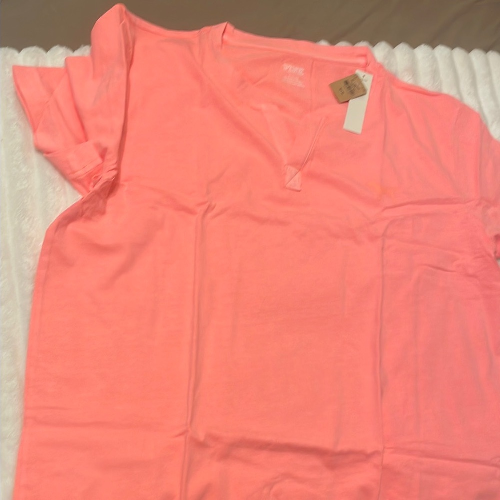 Bright Pink V-Neck T-Shirt